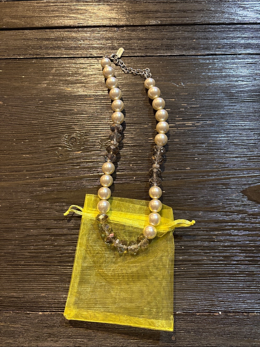 Pearl and Smoky Bead Necklace